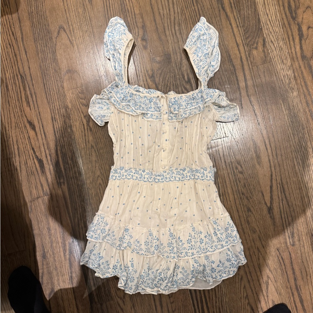 Love Shack Fancy Blue and White dress